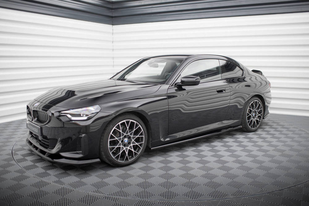 Zijskirts V.1 BMW 2 Serie Coupe G42 Maxton Glans Zwart