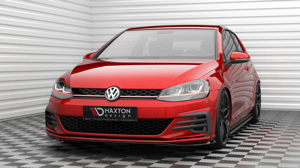 Voorspoiler VW Golf 7.5 GTI Facelift Glans Zwart V.4