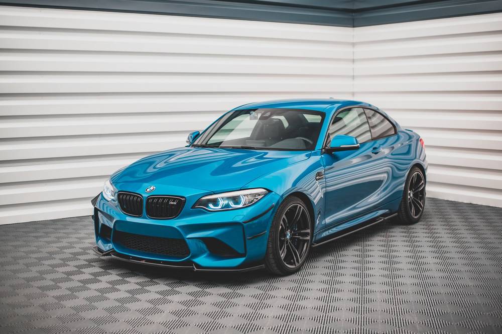 Voorspoiler V.2 BMW M2 F87 Maxton Glans Zwart