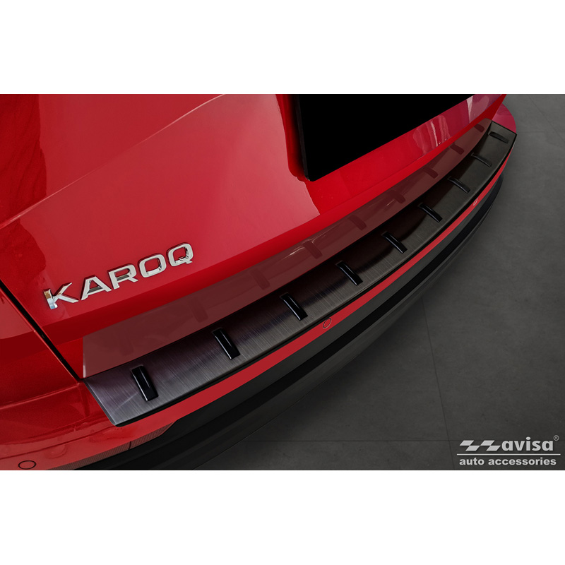 Zwart RVS Achterbumperprotector  Skoda Karoq (NU7) Facelift incl. Sportline 2022- 'STRONG EDITION'
