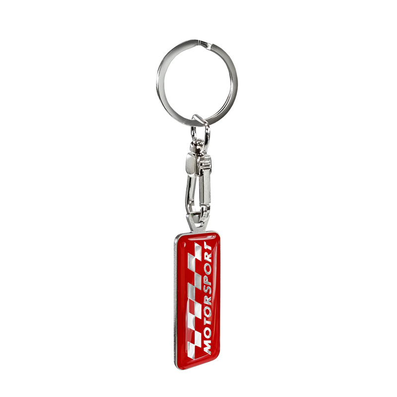 RVS sleutelhanger - 'Motorsport' Rood