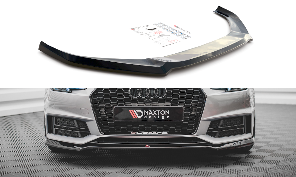 Voorspoiler Audi S4 / A4 S-Line B9 V.4 Glanzend Zwart