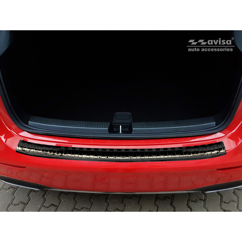 Zwart RVS Achterbumperprotector  Mercedes A-Klasse W177 HB 2018- incl. AMG & EQ 'Ribs'