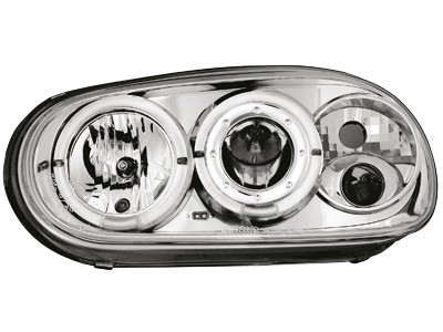 Faros VW Golf IV Angel Eyes cromo