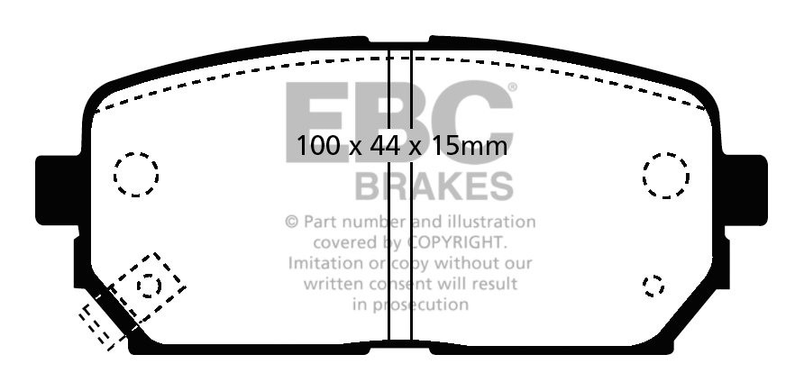 EBC Brakes KIA Carens 1.6 2009-.. Remblokken achterzijde greenst