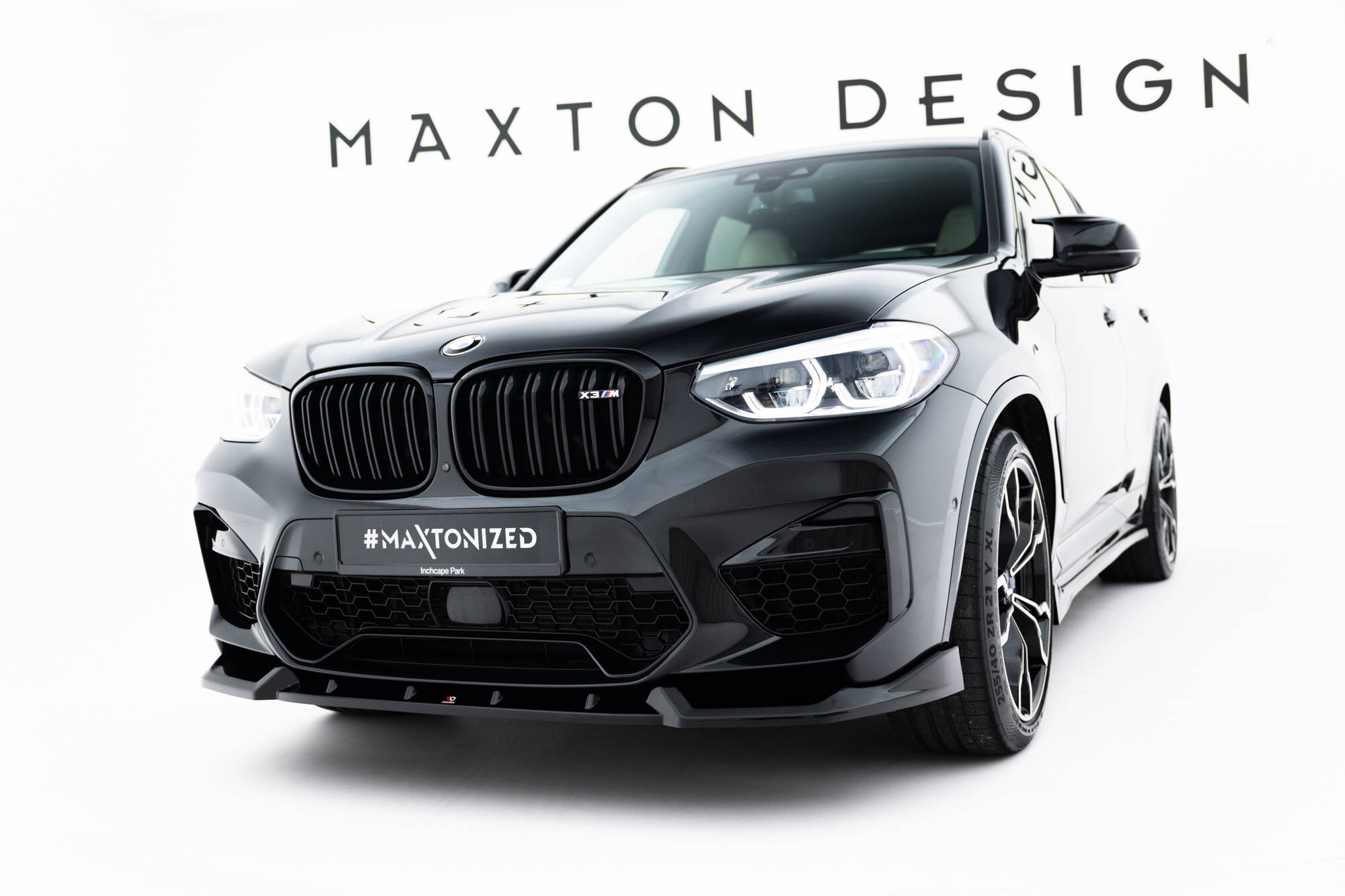 Voorspoiler BMW X3 M F97 Maxton Glanzend zwart