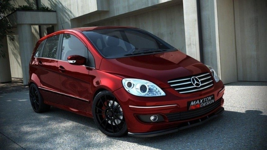Voorspoiler Mercedes B-klasse W245 Maxton Design glans zwart