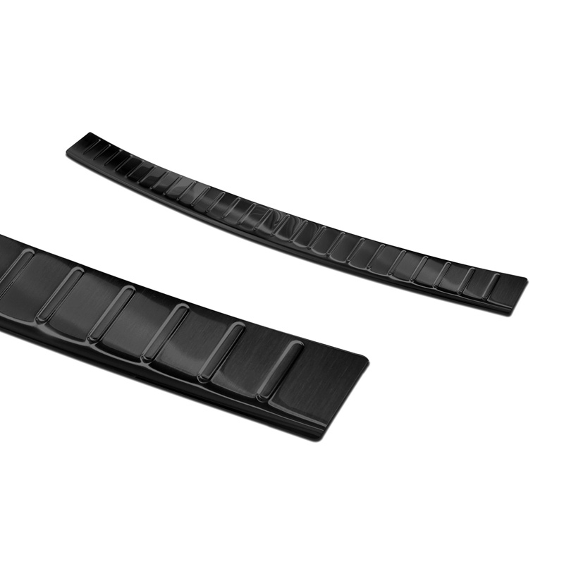 Zwart RVS Achterbumperprotector  Volkswagen Touareg III (CR7) 2018- Incl. Facelift 'Ribs'