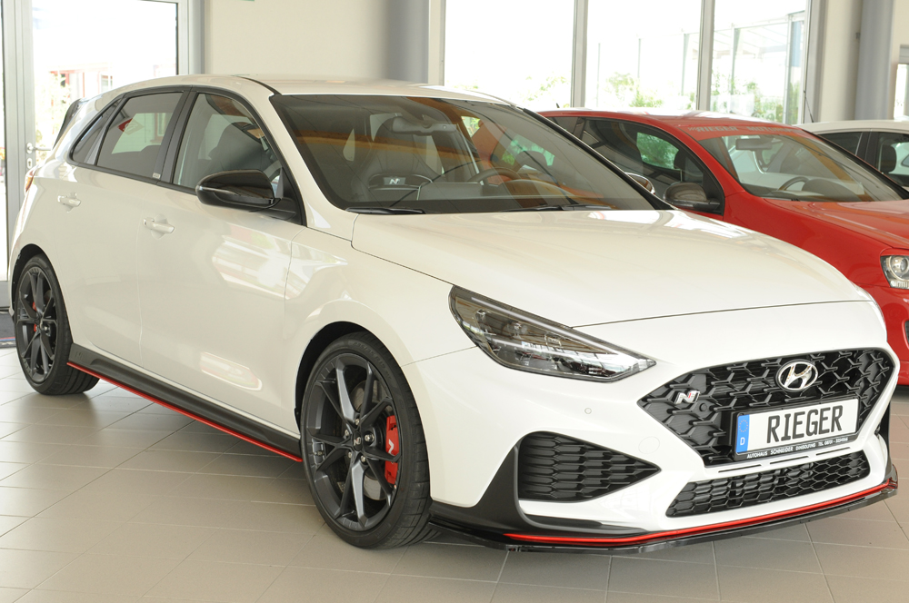 Voorspoiler Hyundai i30N Rieger Glans Zwart