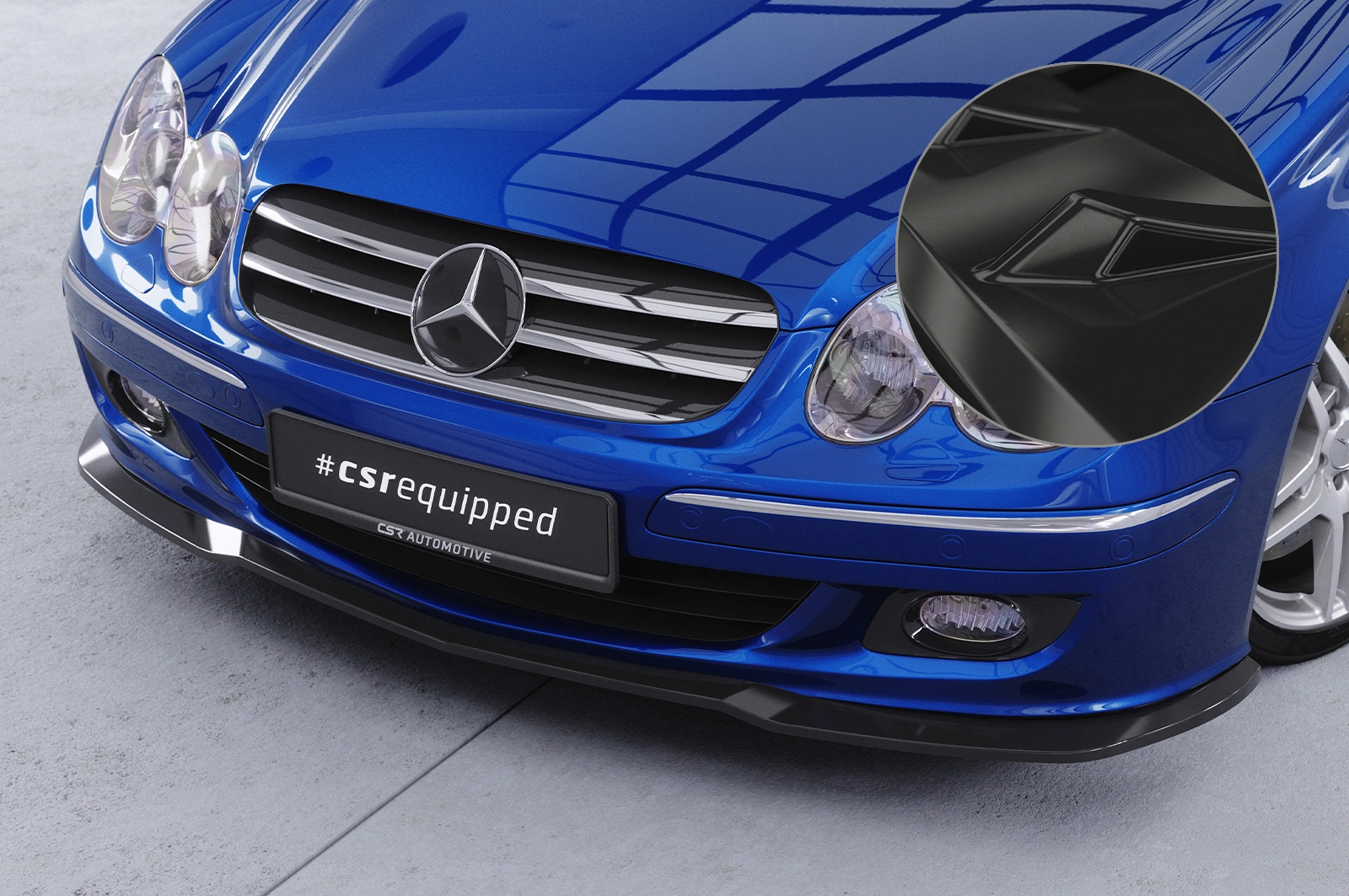 Voorspoiler Mercedes-Benz CLK A209 / C209 Glans Zwart van CSR Automotive (2005-2009 Facelift)