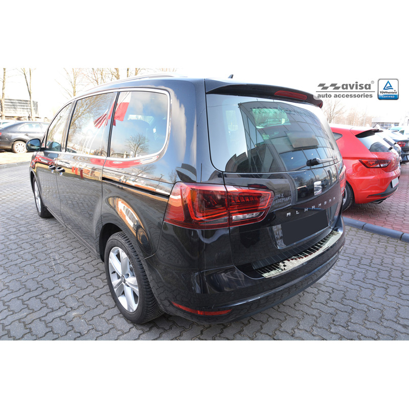 Chroom RVS Achterbumperprotector  Seat Alhambra & Volkswagen Sharan II 2010- 'Ribs'