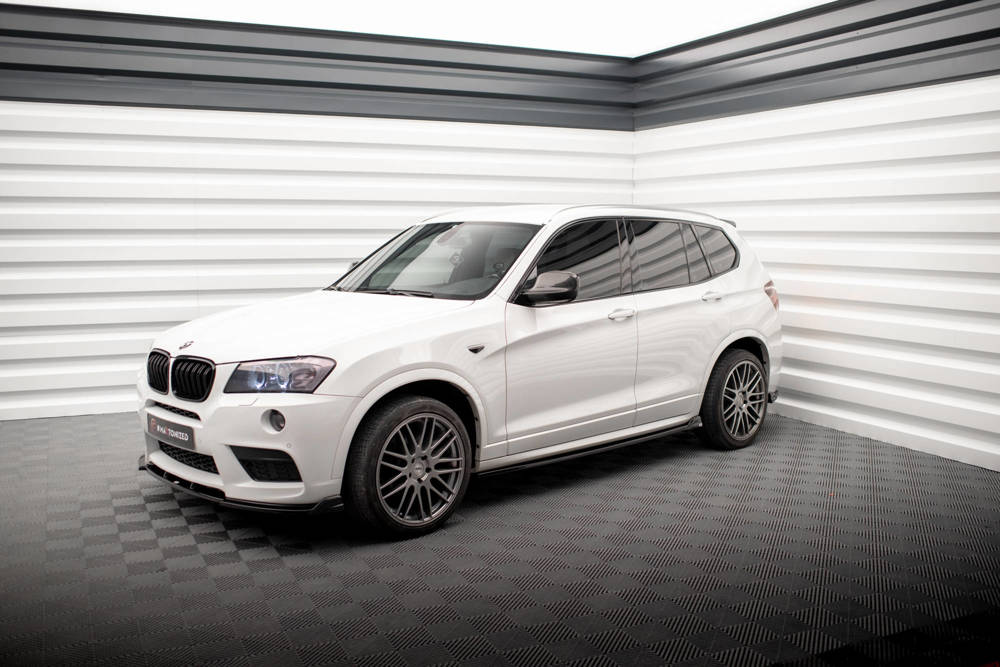 Zijskirts BMW X3 M-Pack F25 2010 - 2014 Maxton Glans Zwart