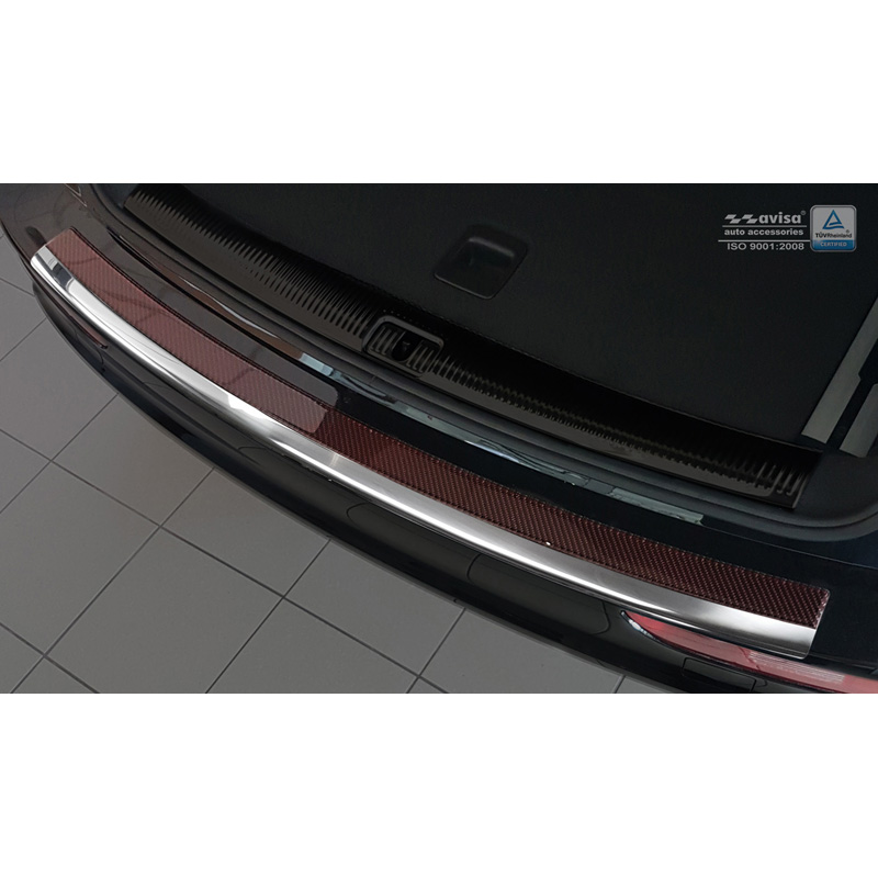 RVS Achterbumperprotector 'Deluxe' Audi Q5 2008-2016 Chroom/Rood