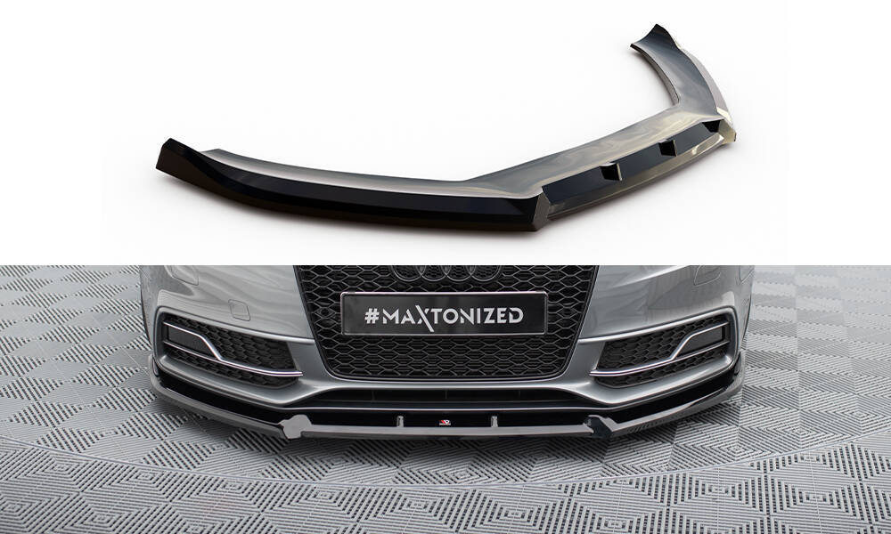 Voorspoiler V.3 Audi A5 S-Line / S5 8T Coupe / Sportback FL Maxton Glans Zwart