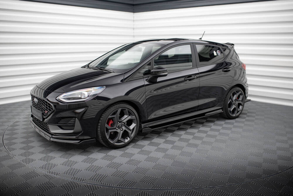 Zijskirts V.6 Ford Fiesta ST / ST Line Mk8  Maxton Glans Zwart