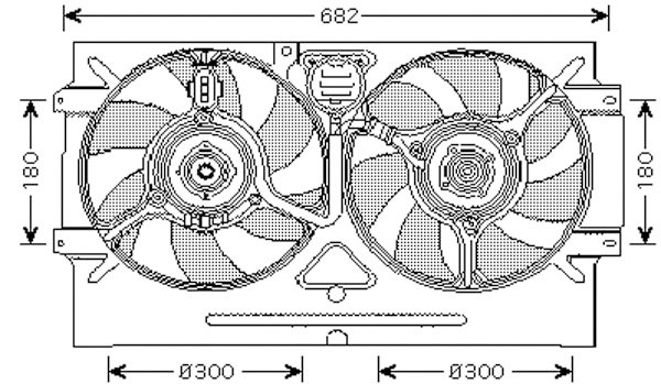 ELEK.FAN POLO/CADDY/INCA. 97-04 DUBBELE FAN + AC