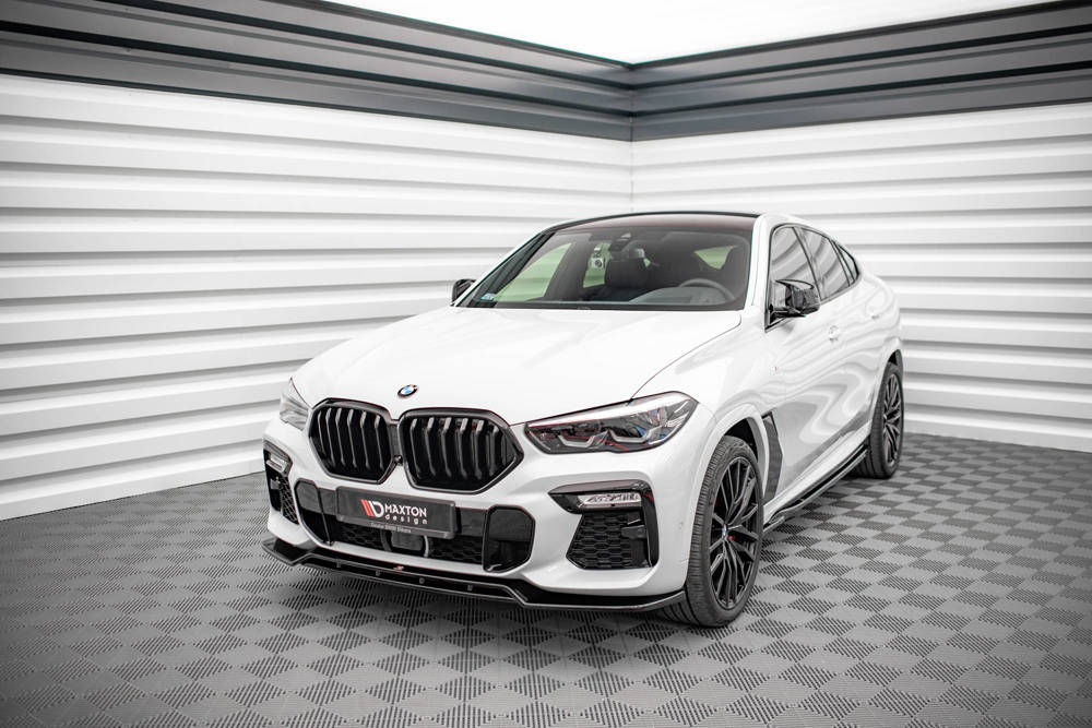 Voorspoiler V.2 BMW X6 M-pakket G06 glans zwart