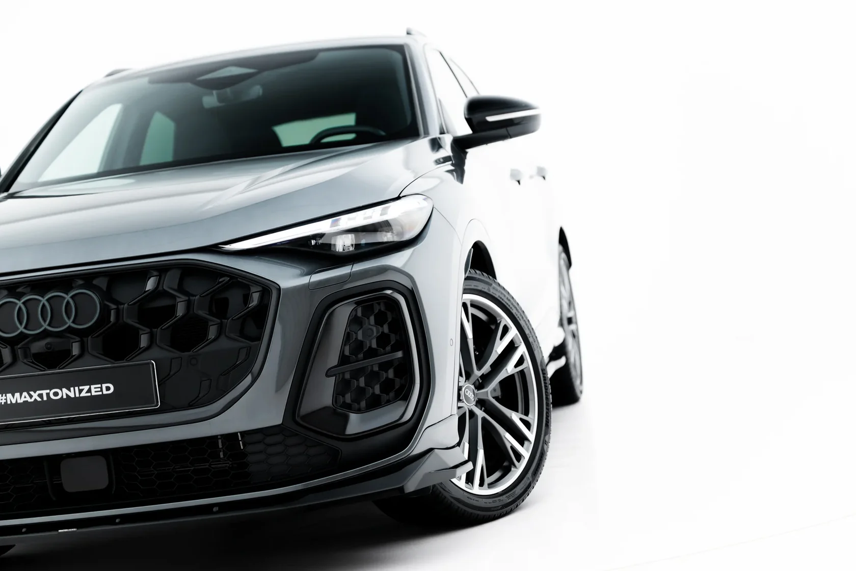 Voorspoiler Audi SQ5 / Q5 S-Line Sportback / SUV Mk3 Maxton Glans Zwart