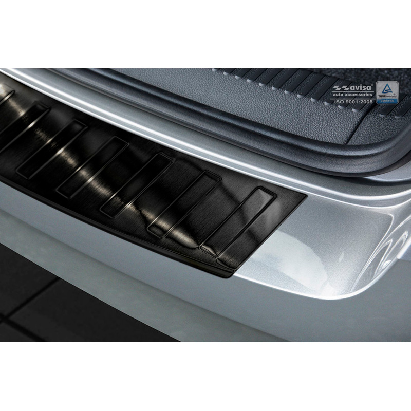 Zwart RVS Achterbumperprotector  Skoda Fabia III Combi 2015- 'Ribs'