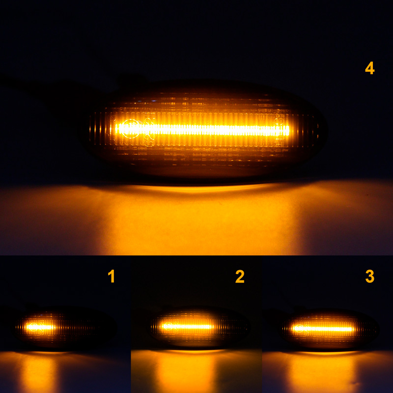 Set LED Zijknipperlichten  Nissan diverse modellen - Rookgrijs- incl. Dynamic Running Light