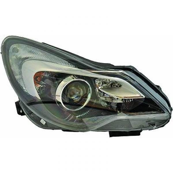 Koplamp links CORSA D, 11->> met DAGRIJ.EN BOCHTVERL VALEO H7/H1