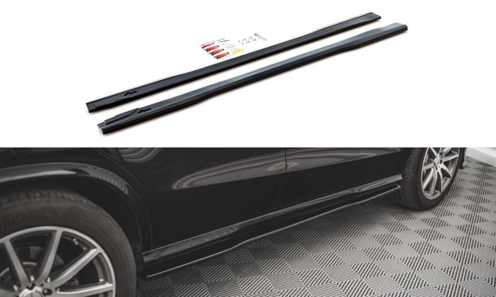 Zijskirts Mercedes GLE 63 AMG Maxton Design glans zwart