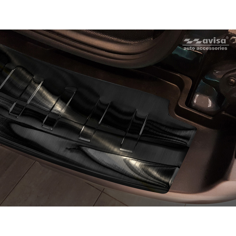 Zwart RVS Achterbumperprotector  Ford Ecosport II Facelift 2017- incl. ST-Line 'Ribs'