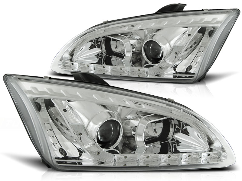 Faros Ford Focus 05-.. Los ojos del Diablo Dayline cromo