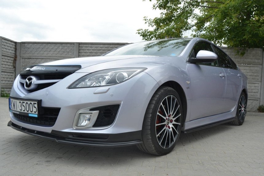 Voorspoiler Mazda 6 Mk2 sport (GH-SERIES) Maxton Design glans zwart