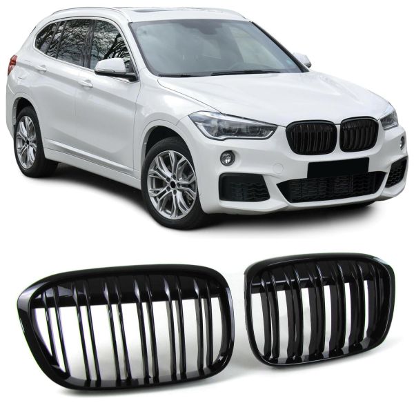 Grill BMW X1 F48 15-19 Glans Zwart