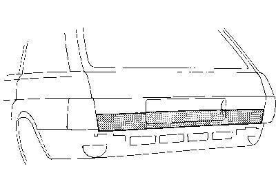 deurplaat, achterklep Mercedes E klasse, W123, 1976-1985
