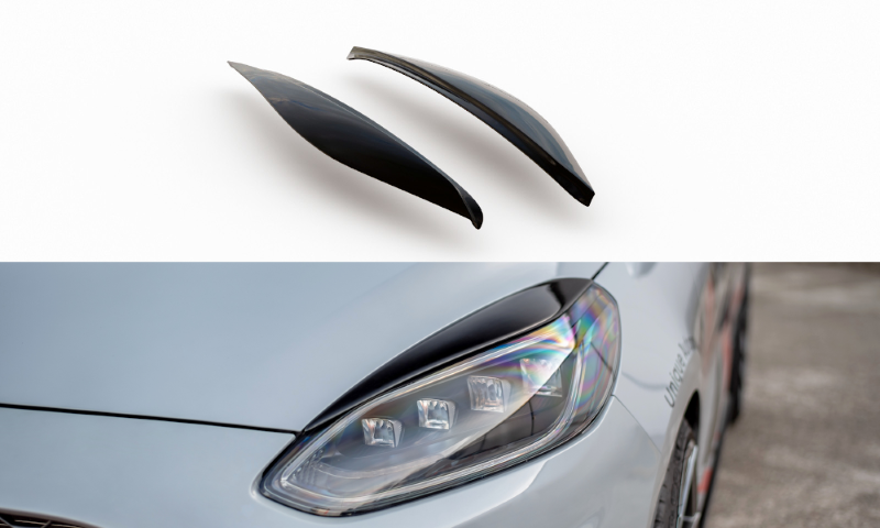 Koplampspoilers Ford Fiesta Mk8 ST / ST-Line / Standaard Glanzend Zwart