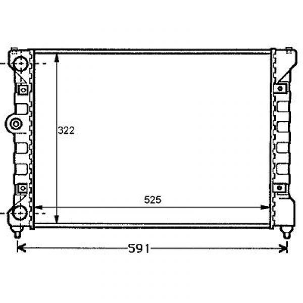 Radiator SEAT IBIZA/INCA 93-99 525x322 1.4/1.6 2 AANSLUITING RE.