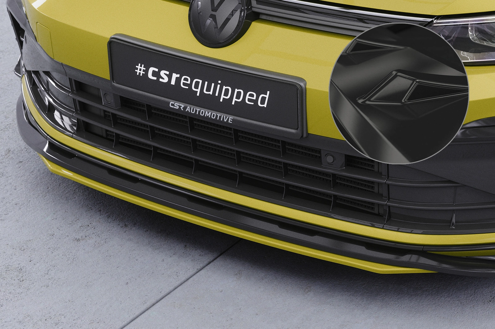 Voorspoiler VW Golf 8 glans zwart
