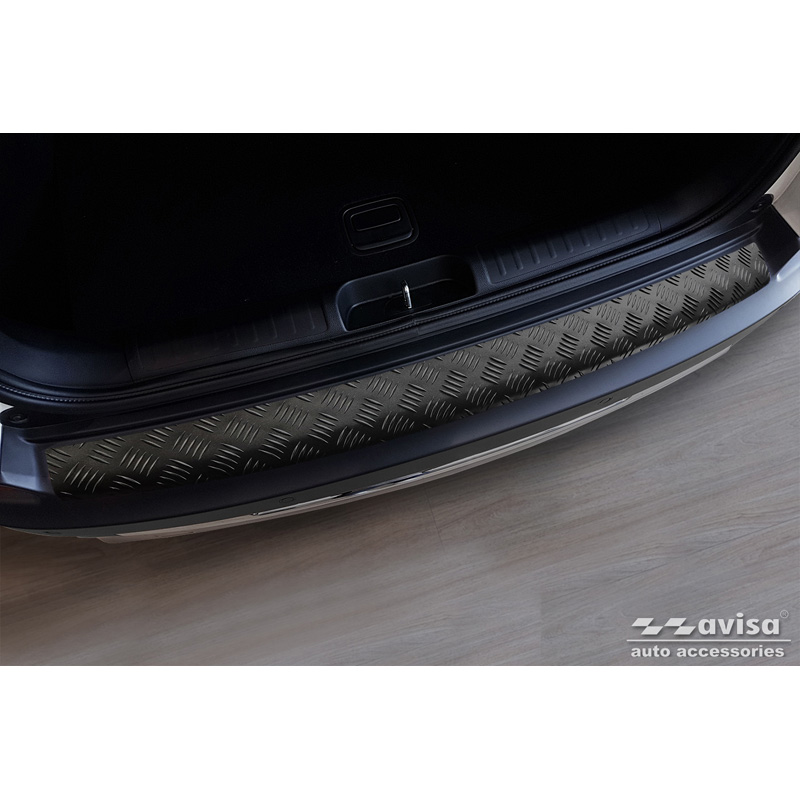 Matzwart Aluminium Achterbumperprotector  Jeep Cherokee Facelift 2018- 'Riffled Plate'