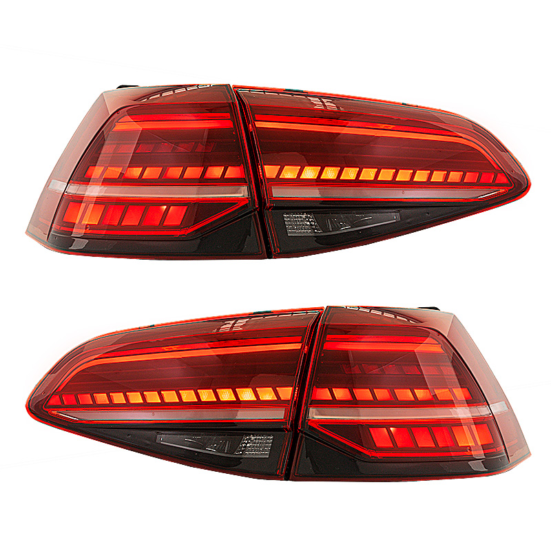 Set LED Achterlichten  Volkswagen Golf VII 2012-2017 & Facelift (7.5) 2017- excl. Variant - Rood/Rookgrijs - incl. Dynamic Running Light