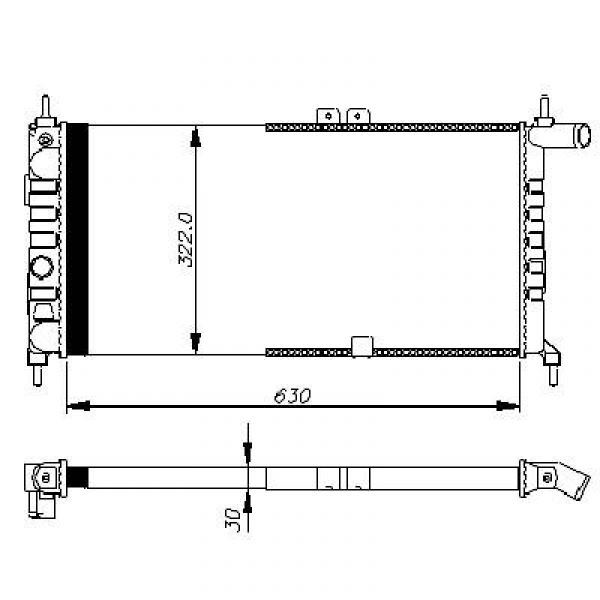 Radiator KADETT E 84-88 630x322 1.8/2.0 /1.6D +GsI +AC
