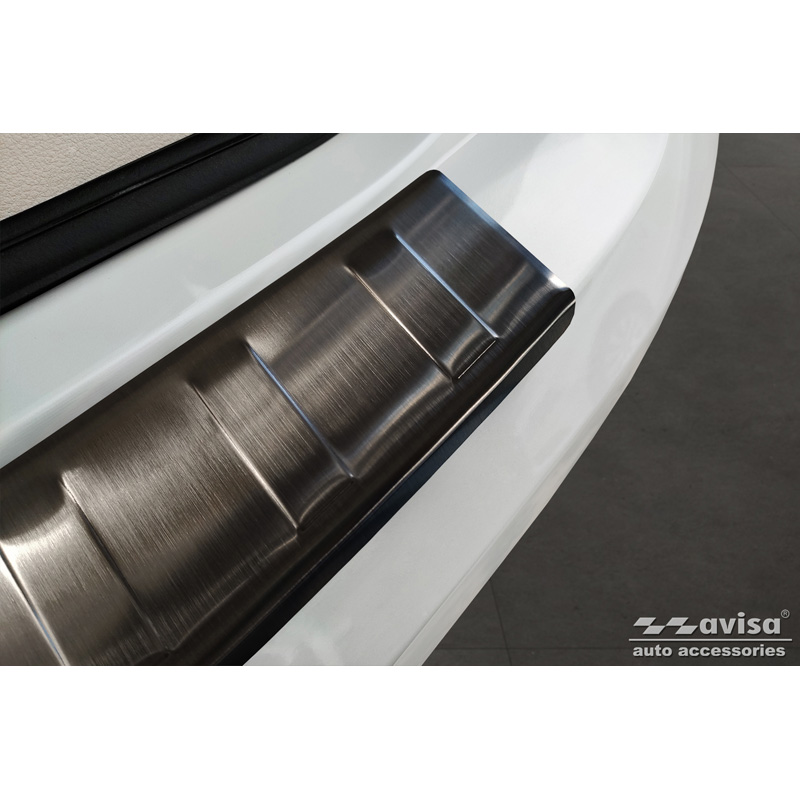 Zwart RVS Achterbumperprotector  BMW X6 F16 2014-2019 'Ribs' excl. M-Pakket