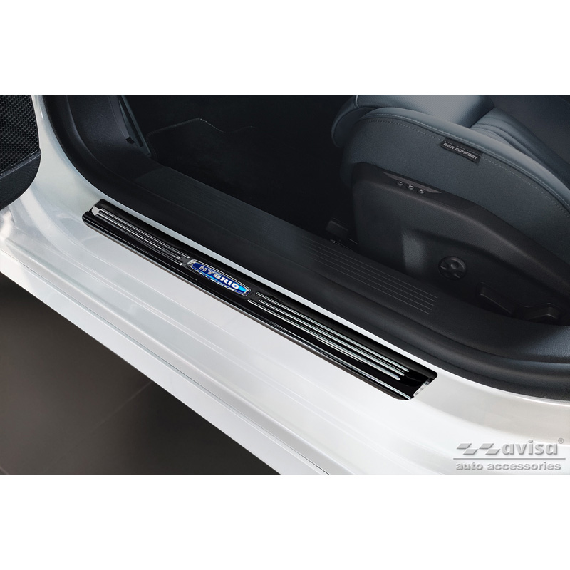 Zwart RVS Instaplijsten  Peugeot 308 III HB & SW 2021- 'Hybrid' - 4-delig