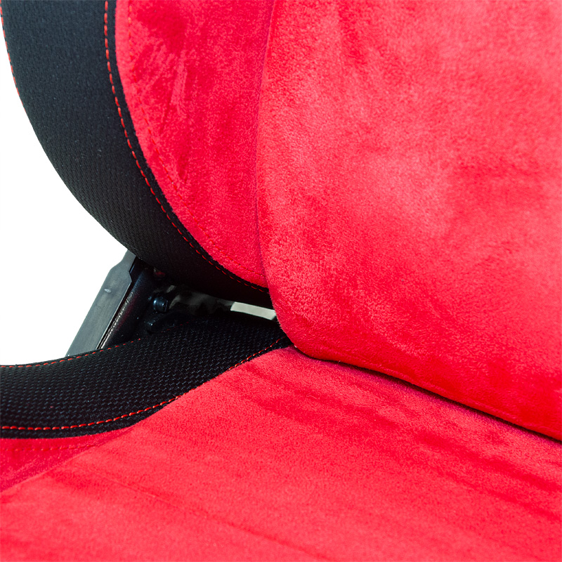 Sportstoel "Eco Soft" Stof/Suede Zwart/Rood