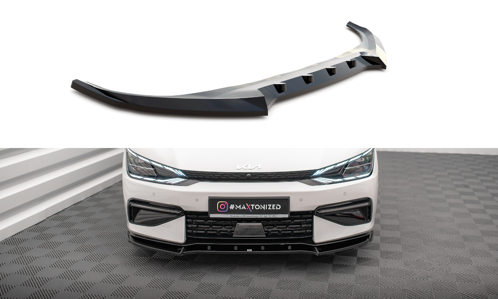 Voorspoiler V.2 Kia EV6 GT-Line Maxton Glans Zwart