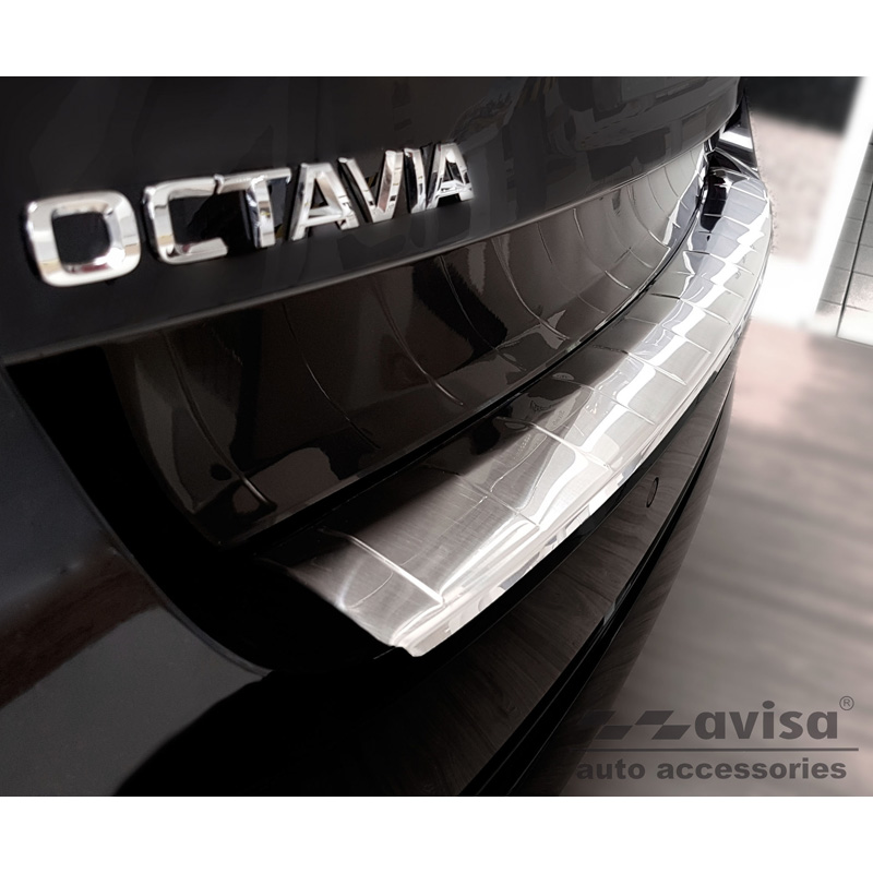 RVS Achterbumperprotector  Skoda Octavia IV Kombi 2020-2024 & FL 2024- (incl. RS, excl. Scout) 'Ribs'