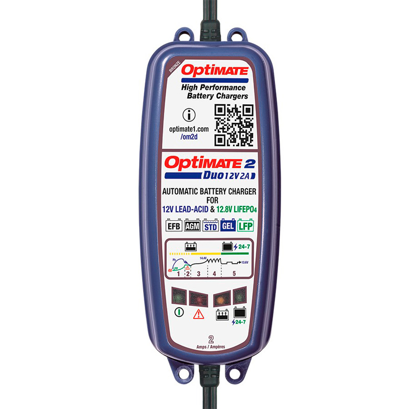 Optimate 2 DUO - 5-staps 12V/12,8V 2A acculader-onderhouder