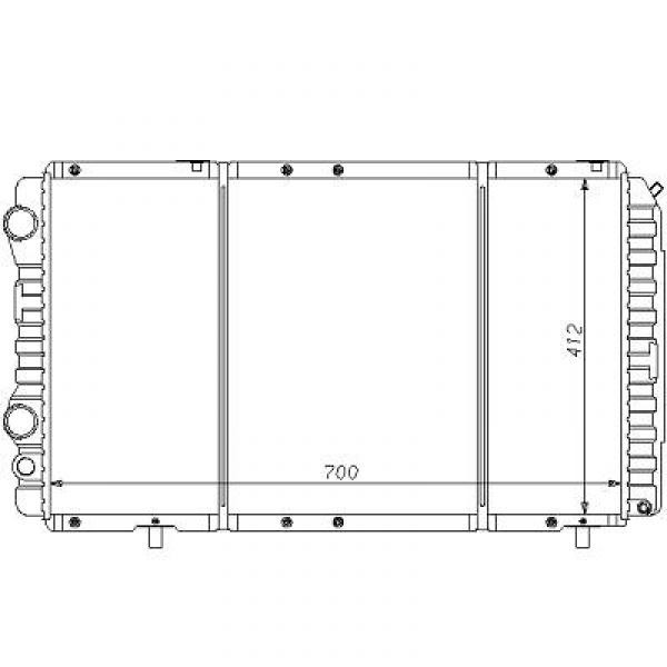 Radiator BRAVO/BRAVA 98->> 475x414 1.2 16V +/-AC
