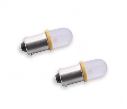 2x M-tech BA9S 12v round 8mm led geel