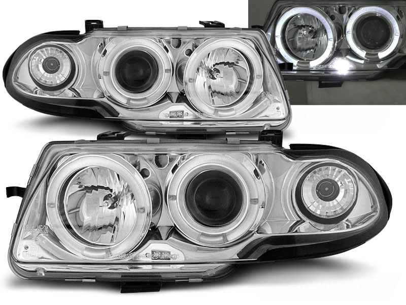 Faros Opel Astra F Angel Eyes 94-97 cromo