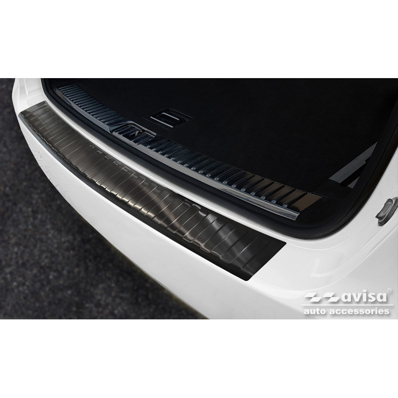 Zwart RVS Achterbumperprotector  Porsche Cayenne II 2010-2014 & FL 2014- 'Ribs'