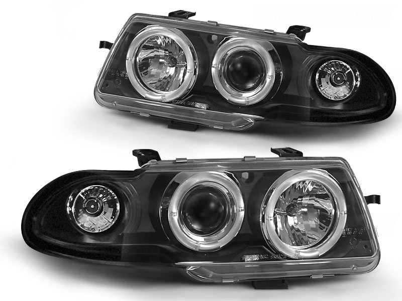 Faros Opel Astra F Angel Eyes 94-97 negro