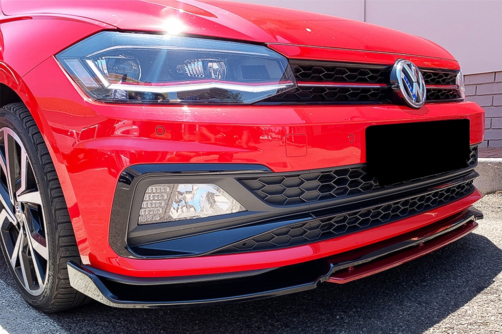Voorspoiler VW Polo Glans Zwart/Rood
