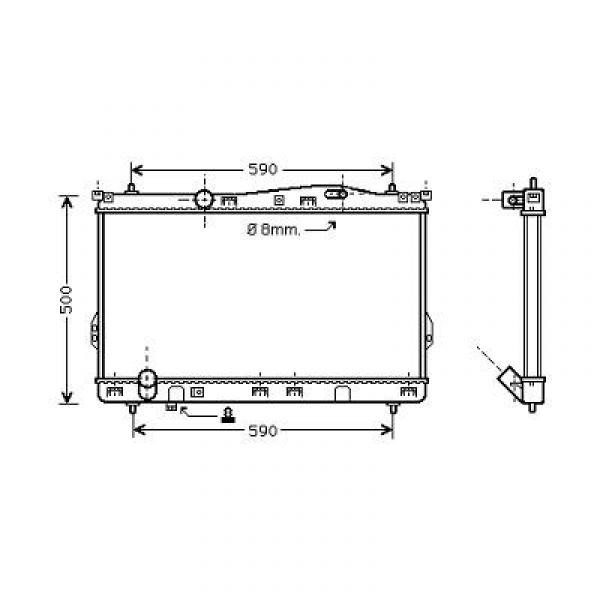 Radiator TRAJET 00-04 725x400 2.0 2.0 CRDI